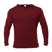 cheap Men&#039;s Tracksuit &amp; Hoodie-Men&#039;s Workout Shirt Running Shirt Long Sleeve Top Spring Hooded Spandex Breathable Quick Dry Soft Gym Workout Running Sportswear Activewear Solid Colored Black White Dark Navy