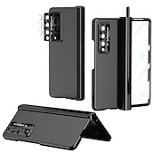 voordelige Samsung-hoesje-telefoon hoesje Voor Samsung Galaxy Z-vouw 7 Z Fold 5 Z Fold 4 Z Fold 3 Volledig hoesje Omdraaien Potloodhouder Beplating Effen PC