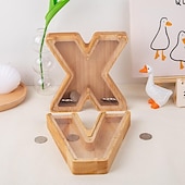 economico I regali-salvadanaio in legno fai da te per ragazzi e ragazze lettere salvadanaio in legno salvadanaio, salvadanaio in legno regalo per compleanno bambini, regalo di Natale