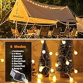 Χαμηλού Κόστους Plug In Ηλεκτρικό-globe ball string lights 100m 330ft 800leds fairy string lights in with 8 modes remote decor for indoor outdoor party γάμου χριστουγεννιάτικο δέντρο κήπο αποκριών ζεστό λευκό λευκό πολύχρωμο