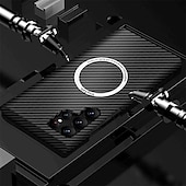 Недорогие Чехлы для Samsung-Чехол для телефона Samsung Galaxy S23 S22 S21 Plus Ultra с Magsafe магнитный пылезащитный защита от падений с угловыми/волнообразными линиями углеродное волокно