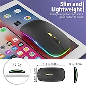 cheap Mice-LED Wireless Mouse Slim Silent Mouse 2.4G Portable Mobile Optical Office Mouse with USB and Type-c Receiver 3 Adjustable DPI Levels for Laptop PC Notebook MacBook