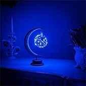 baratos Luzes de Natal-Lâmpada lunar encantada lâmpada de lua led para crianças luz noturna lâmpada de galáxia pendurada lâmpada de lua lua mágica presente de lembrança de luz noturna para decoração de casa (lâmpada de lua)