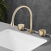 economico Multiforo-rubinetto lavabo bagno - girevole / classico rubinetti vasca da bagno a due manici e tre fori diffusi elettroplaccati