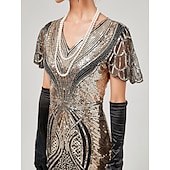 billiga Klänningar-Glada 20-talet 1920-talet Cocktail klänning Flapper-klänning Klänningar Maskerad Den store Gatsby charleston Bröllopsgäst Paljetter Vanligt Dam Karnival Maskerad Karnival Bröllop Bröllopsgäst Vuxna