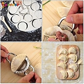 billige Kjøkkenutstyr og -redskap-2 stk rustfritt stål dumpling maker form, wrapper deig cutter pai ravioli empanadas presseform kjøkken tilbehør bakverk verktøy