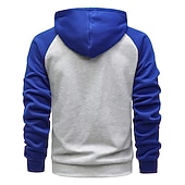 baratos hoodies básicos dos homens-Homens Moletom zip Up com capuz Jaqueta de suor Moletom com capuz Casacos Preto Azul Real Azul Cáqui Cinza Claro Com Capuz Côr Sólida Trabalho Casual Streetwear Poliéster Roupa de Esporte Trabalho