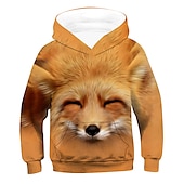 economico Animali 3D per Ragazzo-Da ragazzo 3D Animali Volpe Felpa con cappuccio Manica lunga Stampa 3D Primavera Autunno Attivo stile sveglio Streetwear Bambino 3-12 anni Giornaliero