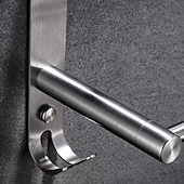 cheap Towel Bars-3-Tier Towel Rail with Hooks for Bathroom Wall Mounted Stainless Steel Towel Bar Brushed Nickel Towel Rack Rustproof Towel Bar 40/50/60CM(Silvery)