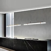 economico Design della linea-Lampada a sospensione a led da 80 cm linea moderna design catena lampada a sospensione regolabile per cucina sala da pranzo soggiorno nero e oro 110-120v 220-240v
