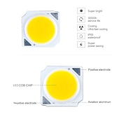 cheap Light Bulbs-9/20pcs LED Lamp Bead Source Warm White Natural light White Light 3-12W COB Lamp Bead Illumination Source 13.5MM*13.5MM Lighting Accessories