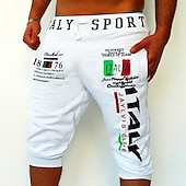 cheap Sweat Shorts-Men&#039;s Athletic Pants Sweatpants Capri Pants Drawstring Print Letter Sports Outdoor Weekend Streetwear Stylish Black White Micro-elastic