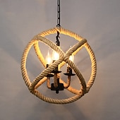 cheap Pendant Lights-25cm Single Design Island Design Pendant Light Hemp Rope Painted Finishes Modern Nordic Style 220-240V
