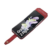 Χαμηλού Κόστους Samsung Θήκη-τηλέφωνο tok Για Samsung Galaxy Z Flip 6 Z Flip 5 Z Flip 4 Z Flip 3 Θήκη κάρτας πορτοφολιού Φορητά Φερμουάρ με αφαιρούμενο χιαστί λουράκι Μονόχρωμο PU δέρμα