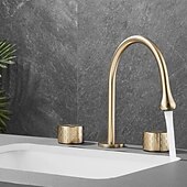 economico Multiforo-rubinetto lavabo bagno - girevole / classico rubinetti vasca da bagno a due manici e tre fori diffusi elettroplaccati