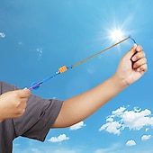 cheap Beach &amp; Outdoor Toys-10pcs Amazing Led Light Arrow Rocket Helicopter Flying Toy Party Fun Gift Elastic Slingshot Flying Copters Birthdays Outdoor Game for Children Kidsfor Gift for Boy&amp;Girls
