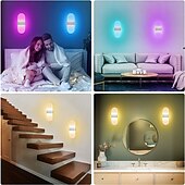 cheap Indoor Wall Lights-LED Dimming Wall Lamp, 15.6in RGB WIFI Bluetooth 2.4G 10W Indoor Smart Acrylic Wall Lamp APP Control Compatible with Alexa and Google home Assistant without Hub Suitable for Bedroom Corridor