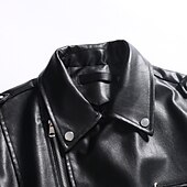 economico Gilet-Per uomo Gilet in pelle Sportivo Moto Casual quotidiano Di moda Autunno Bordo in pelliccia sintetica Ecopelle Tenere al caldo Anti-pioggia Leggero Colore puro Cerniera Bavero Morbido Nero Gilet
