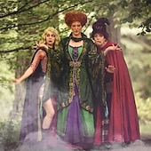 Недорогие Парики для киноперсонажей-ariker winifred sanderson парик кудрявый коричневый фокус-покус 2 winifred парик для женщин sanderson sisters аксессуары парик ведьмы без зубов ожерелье серьги карнавальные парики