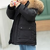 billiga Boy&amp;#39;s Downs &amp;amp; Pufferjacka-Pojkar 3D Pufferjacka för barn Slät Ner Pufferjacka Långärmad Höst Vinter Aktiv Häftig Barn 3-10 år Semester Dagligen Normal