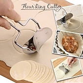 billige Kjøkkenutstyr og -redskap-2 stk rustfritt stål dumpling maker form, wrapper deig cutter pai ravioli empanadas presseform kjøkken tilbehør bakverk verktøy