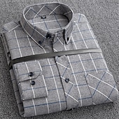preiswerte Businesshemden für Herren-Herren Oberhemd Kariertes Hemd trachtenhemd Kragenhemd Knopfhemd Schottenstoff Hochzeit Arbeitskleidung A B C E Langarm Kragen Frühling Winter Bekleidung Button-Down