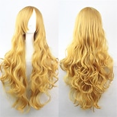economico Parrucche da festa-parrucca cos parrucca 80 cm capelli ricci lunghi capelli ricci multicolori in seta ad alta temperatura parrucche anime di halloween