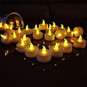 cheap Candle Lights-LED Candles Tea Lights Flameless Candles Christmas Decoration LED Candles Pack Lasts 2X Longer Realistic Tea Lights Tealights Battery Operated Candles Unscented Batteries Included 12/24/50