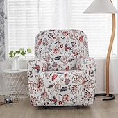 cheap Recliner Chair Cover-Recliner Covers Slipcovers Super Stretch Floral Printed Sofa Couch Cover Non Slip 1 Seater Lazy Boy Chair Covers Furniture Protector with Side Pocket for Living Room