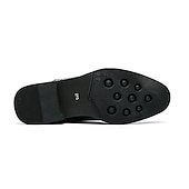 baratos Botas de vestir-Botas masculinas de couro sintético com padrão de crocodilo marrom, fivela e zíper lateral – botas sociais elegantes para uso formal e casual