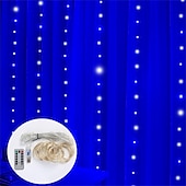 cheap USB String Lights-LED  Curtain String Lights 3x3M-300 LED 8 Modes USB with Remote 9 Colors for Home Room Bedroom Wedding Party Christmas Window Wall DecorationsRoom Decor