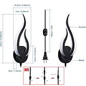 abordables Apliques de pared para interior-enchufe en la lámpara de pared 1pc 2pcs lámpara de pared led regulable 10w lámpara de pared interior moderna lámpara de acrílico aall con cable de enchufe de 6 pies (alrededor de 1,8 m) adecuado para