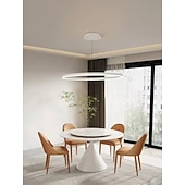 זול עיצוב טבעת ועגול-תאורת תליון לד 40/60/80 ס"מ 1-אור טבעת עיגול עיצוב ניתן לעמעום בגימורים צבועים אלומיניום יוקרתי בסגנון מודרני חדר שינה מנורות תליון חדר שינה 110-240v ניתן לעמעום רק עם שלט רחוק