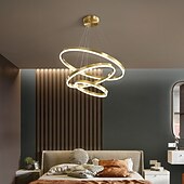 ieftine Design inel și rotund-led pandantiv inel design cerc 3 inele 40/60/80cm candelabre moderne acrilice reglabile 3000k stil modern contemporan bucatarie sufragerie casa bar lumina 110-240v alb cald