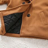 voordelige Bovenkleding-Jongens 3D Effen Wollen jas Lange mouw Herfst Winter Actief Basic Kinderen 2-6 jaar Dagelijks Normale pasvorm
