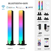 お買い得  スマートライト-RGB LEDスマートライトバーWiFi Bluetoothデスクトップ背景雰囲気ライト音楽同期TV壁コンピューターゲーム寝室ナイトライトShustar