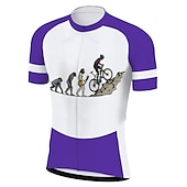 Χαμηλού Κόστους Ανδρικές φανέλες-Ανδρικά Φανέλα ποδηλασίας Με Μοτίβο Αστείος Εξέλιξη Κοντομάνικο Ποδήλατο Αθλητική μπλούζα Μπολύζες με 3 πίσω τσέπες Ποδηλασία Βουνού Ποδηλασία Δρόμου