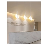 cheap Island Lights-20 cm LED Pendant Light Nordic Black Hanging Light with White Lampshade Dining Room Office Bedroom Simple Geometric Metal Black LED Modern 220-240V