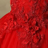 economico Abiti da damigella-Abito da damigella d&#039;onore bambina Da ragazza Vestito Abito da principessa Vestito da festa Matrimonio Feste Pegeant Elegante Da principessa Dolce Retato Fiore decorativo Manica corta Senza spalline