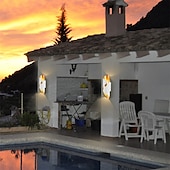 abordables appliques murales extérieures-15w extérieur résistant aux intempéries applique 10,9 pouces moderne applique murale led or noir / platine fonte d&#039;aluminium lampe de lavage murale pour porche jardin couloir balcon paysage ac85-265v