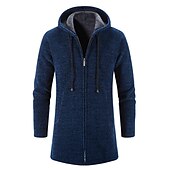 economico Maglioni Cardigan da uomo-Per uomo Felpa Cardigan Maglione Felpa con cappuccio Maglione con zip Giacca maglione A coste Maglia Tunica Lavorato a maglia Tinta unica Con cappuccio Essenziale Moda Esterno Giornaliero