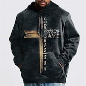cheap Men&#039;s Plus Size Hoodies-Men&#039;s Plus Size Hoodie Big and Tall Graphic Prints Hooded Long Sleeve Spring &amp;  Fall Basic Designer Plus Size Casual Daily Sports Tops