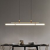 economico Design della linea-Lampada a sospensione a led da 80 cm linea moderna design catena lampada a sospensione regolabile per cucina sala da pranzo soggiorno nero e oro 110-120v 220-240v