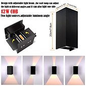 cheap Outdoor Wall Lights-LED Outdoor/Indoor Wall Lamp 2 Heads 12W 4 Heads 20W Adjustable Beam Angle LED Porch Lamp Outdoor Lamp Applicable to House Terrace and Porch AC85-265V