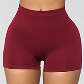 abordables Shorts de yoga et motards-Femmes Shorts de gym Shorts de yoga Shorts de motard Lifting des fesses Contrôle du ventre Taille haute Entraînement en salle Course Fitness Bas Couleur Unie Noir Blanche Vert Véronèse Spandex Des