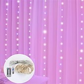 cheap USB String Lights-LED  Curtain String Lights 3x3M-300 LED 8 Modes USB with Remote 9 Colors for Home Room Bedroom Wedding Party Christmas Window Wall DecorationsRoom Decor