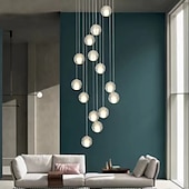 billiga Klusterdesign-40 cm ljuskrona metall klot taklampa led galvaniserad konstnärlig modern 90-240v