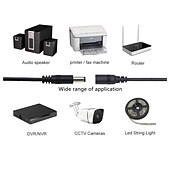 economico Accessori LED-2 pz 30 cm dc 5,5 mm x 2,5 mm maschio a femmina cavo di collegamento interruttore (adatto per telecamera di sicurezza cctv led)