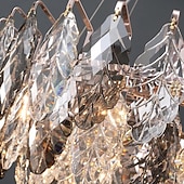 זול נברשות קריסטל-נברשת בעיצוב פנס תליון 60 ס"מ מצופה אלקטרו