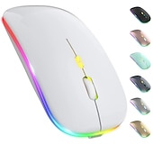 cheap Mice-LED Wireless Mouse Slim Silent Mouse 2.4G Portable Mobile Optical Office Mouse with USB and Type-c Receiver 3 Adjustable DPI Levels for Laptop PC Notebook MacBook